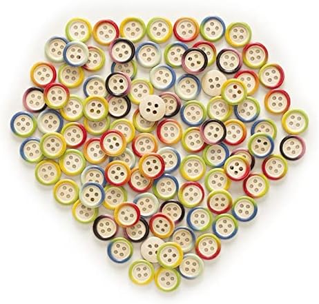 AINAG 50 adet Çok Renkli Isteğe Bağlı 4 Delik Renk Yuvarlak Karışık Ahşap Düğmeler Giyim Dekor Dikiş Scrapbooking Ev 15mm (Renk: