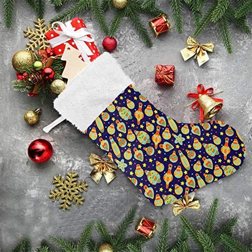 YUEND ile Beyaz Peluş Trim Büyük Merry Christmas Renkli Sevimli Retro Klasik Kişiselleştirilmiş Noel Stocking Kitleri için Aile