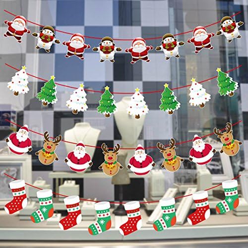 Artfen Noel Afiş Bayrakları Asılı kiraz Kuşu Çelenk 4 Adet Kağıt Noel Kapı Duvar Pencere Asılı Dekorasyon Süsler Ev Ofis Otel