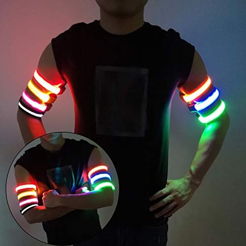 LED Kol bandı için Koşu Bisiklet Egzersiz Glow Light up karanlık Gece koşu dişli Emniyet Yansıtıcı Spor Olay Bilekliği ile USB