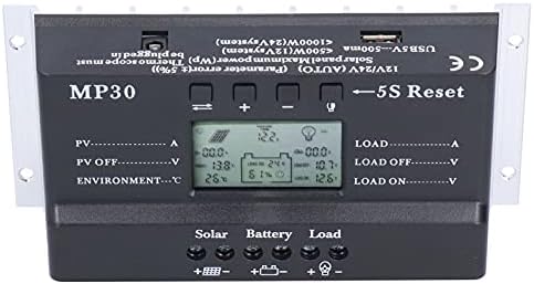 TETİ Solar Şarj Solar şarj regülatörü 30A 12/24 V LCD ekran Arka Devre Koruması USB Bağlantı Noktası MPPT PWM Pil Regülatörü