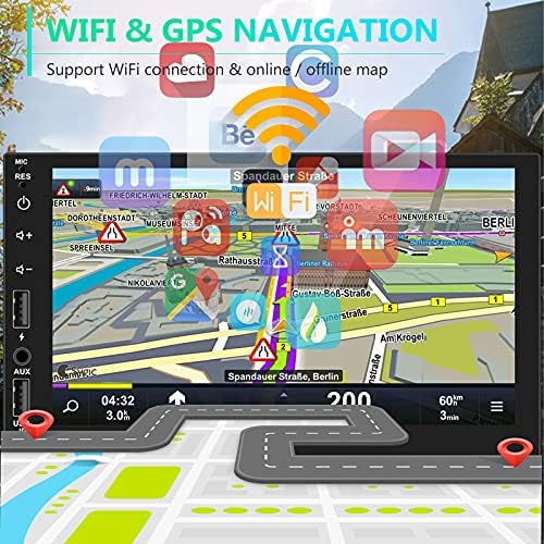 [2 + 32G] Çift Din Araba Stereo Apple Carplay ile Uyumlu, 7 İnç Dokunmatik Ekran Andriod Araba Radyo ile Bluetooth GPS Navigasyon