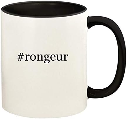 rongeur-11oz Hashtag Seramik Renkli Sap ve İç Kahve Kupa Kupası, Siyah