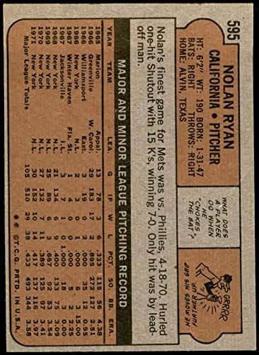 1972 Topps 595 Nolan Ryan Los Angeles Melekleri (Beyzbol Kartı) VG / ESKİ Melekler