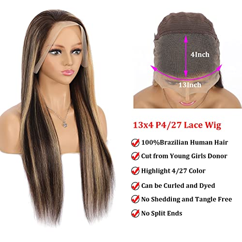 13x4 HD Şeffaf Vurgulamak Dantel ön peruk insan saçı Siyah Kadınlar ıçin Ön Koparıp 150 % Yoğunluk 4/27 Brezilyalı düz insan