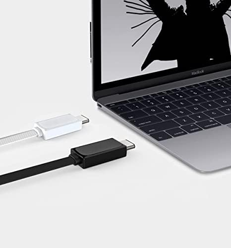 Hızlı Güç Düz USB-C Kablosu LG H990 ile uyumlu USB 3.0 Gigabyte Hızları ve Hızlı Şarj Uyumlu! (Siyah 3. 3ft1M)