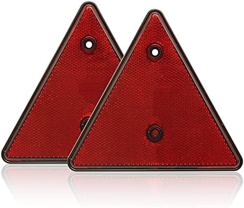 HOOTURB Kırmızı Römork Üçgen Reflektör Yansıtıcı Üçgenler için Kapısı Mesajları Arka Uyarı Reflektörler Vida Sabitleme için Uygun