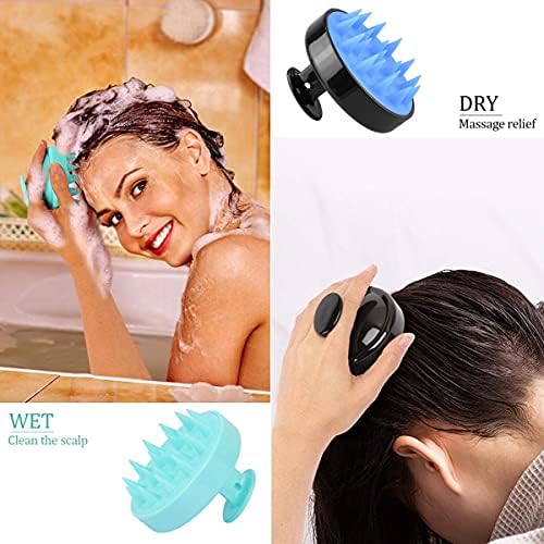 Masaj fırçalar 2 Pcs saç derisi masaj şampuan fırça 2.6×3.2 inç yumuşak silikon pürüzsüz kıllar Bakım yıkama için ıslak ve kuru
