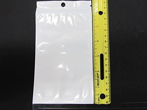 WL3 100 adet Şeffaf İnci Beyaz 4x7 (10x18 cm) Açılıp Kapanabilir Düz Mylar Ekran Çanta w/Asmak Delik Temizle Ön WL-3 ABD Satıcı