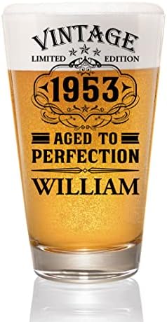 Prezzy Kişiselleştirilmiş Vintage 1953 Doğum Günü bira bardağı 69 Yıl Sınırlı Sayıda bira bardağı Baba Est 2022 Içme Bardağı