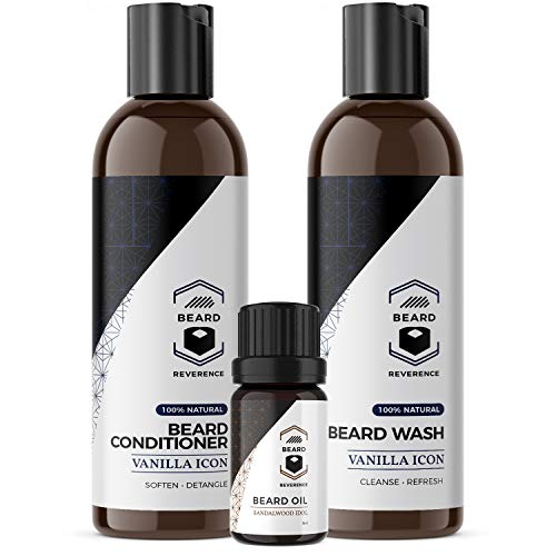 Sakal Şampuanı ve Saç Kremi Seti-Ücretsiz Sakal Yağı İçerir-Argan ve Jojoba Yağları ile Sakal Büyümesi için Tamamen Doğal Sakal