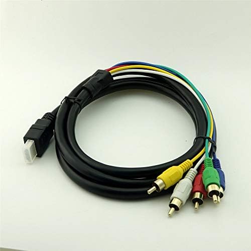 Konnektörler 10 Adet 5ft / 1.5 M HDMI Erkek 5 RCA Fono RGB Ses Video AV Bileşen Kablosu Altın 1080 P - (Kablo Uzunluğu: 5ft,
