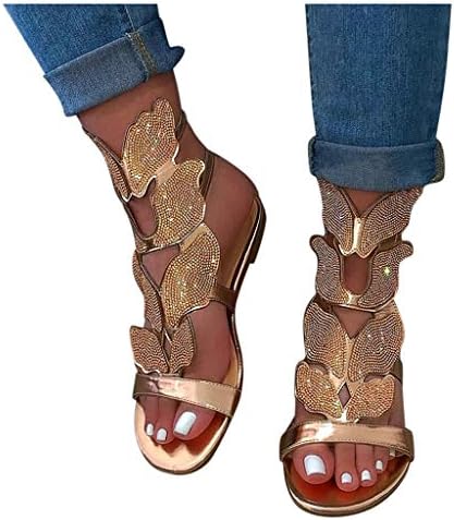 AOKASII Sandalet Kadınlar için Şık Düz, kadın 2021 Rahat Platformu Rahat Sandalet Ayakkabı Plaj Seyahat Terlik Flip Flop