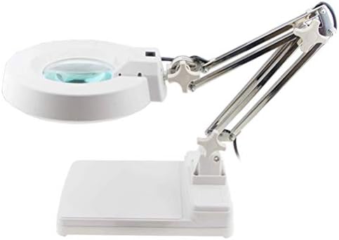 JIHAE115 Büyüteç 5X / 8X / 10X / 15X / 20X Büyüteç lamba Katlanır Okuma Masası Kozmetik Onarım Kaynak Beyaz Büyüteç Lens (Renk