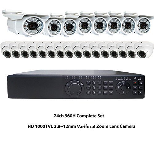 Amview 24ch HD tam 1080 P HD 4-in-1 DVR HD 2.8-12mm Değişken Odaklı Zoom 72IR & 36IR OSD CCTV Gözetim Güvenlik Kamera Sistemi