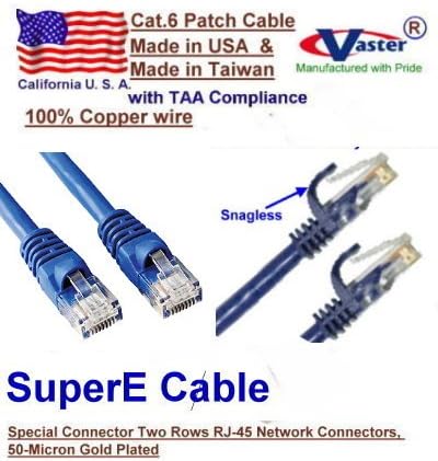 3 FT-UTP Kedi.6 Ethernet Yama Kablosu-Saf Bakır-UL CSA-Mavi