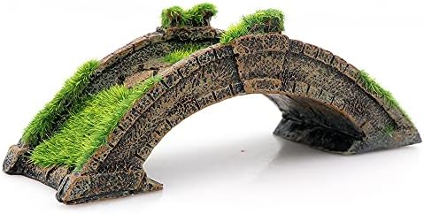 HRRİVE Balık Tankı Kemer - Köprü Asma Köprü Kaya Dekor için Akvaryum Peyzaj Dekorasyon, Reçine yapılmış, 1 paketi