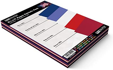 LUXPaper Vatansever 8 1/2 x 11 El Sanatları ve Kartlar için Kart Stoğu Çeşitliliği Paketi-80lb. Kağıt Ağırlığı-100 Paket Çeşitli