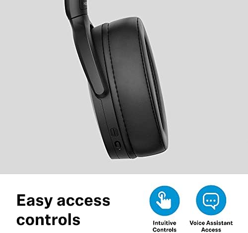 Sennheiser HD 350BT Bluetooth 5.0 Kablosuz Kulaklık-30 Saatlik Pil Ömrü, USB - C Hızlı Şarj, Sanal Asistan Düğmesi, Katlanabilir-Siyah