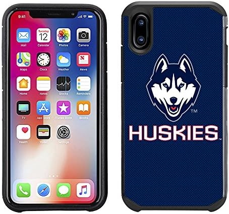 Prime Brands Group Dokulu Takım Renkli Cep Telefonu Kılıfı Apple iPhone X-NCAA Lisanslı Connecticut Huskies Üniversitesi
