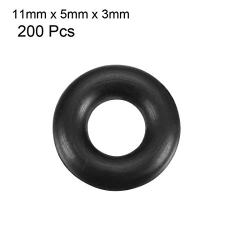 uxcell Nitril Kauçuk O-Ringler, 11mm OD 5mm ID 3mm Genişlik, Metrik Buna-N Sızdırmazlık Contası, 200'lü Paket
