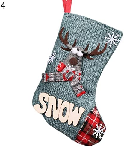 Remoruı noel çorapları yılbaşı dekoru Noel Çorap Noel Tema Tasarımı Kolay Asılı Kumaş Santa Şeker Çantası Noel Dekorasyon-2