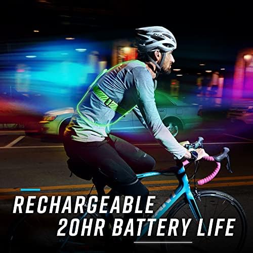 noxgear Tracer360-Koşu veya Bisiklet için Çok Renkli Işıklı, Yansıtıcı Yelek (Hava Koşullarına Dayanıklı)