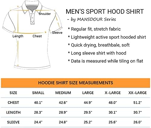 MANSDOUR erkek Atletik Kapüşonlu Gömlek Uzun Kollu Egzersiz Spor Hoodie Casual Koşu Tişörtü Hızlı Kuru Kazak Üst
