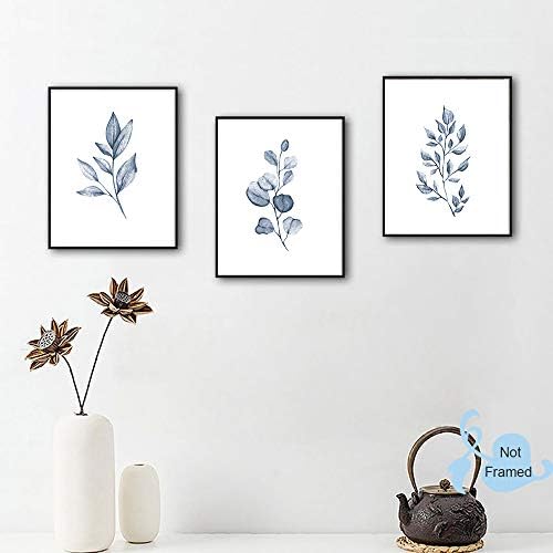 Suluboya Minimalist Yapraklar Duvar Sanat Baskı-Oturma Odası veya yatak odası dekoru, Modern Botanik Bitki Tuval Baskı( 6 Set),