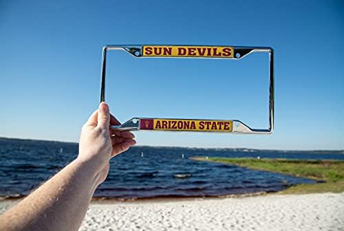 Arizona Eyalet Üniversitesi ASU Sun Devils Arabanın Önü veya Arkası için Metal Plaka Çerçevesi Resmi Lisanslı (Maskot)