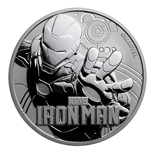 2018 Tuvalet 1 oz .999 Gümüş Marvel Serisi Iron Man BU $ 1 Parlak Çevrilmemiş