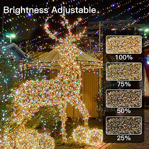 Ollny noel ışıkları açık dize ışıkları 260FT 630 LED süper uzun pırıltı, sıcak beyaz ve renk değiştirme uzaktan 11 modları ile