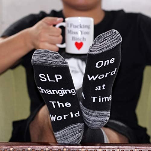 LEVLO Konuşma Dil Patolog Hediye Değişen Dünya Bir Seferde Bir Kelime Tıbbi Charm Çorap