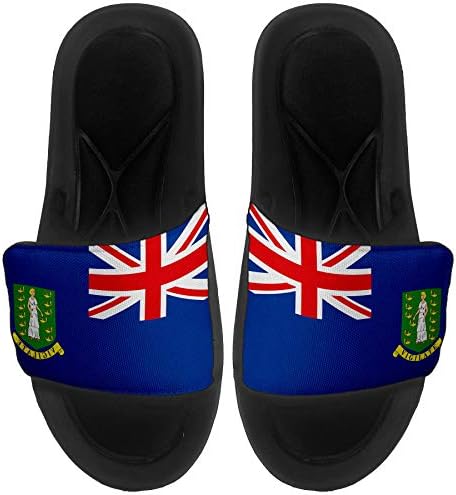 ExpressİtBest Yastıklı Slide-On Sandalet / Erkekler, Kadınlar ve Gençler için Slaytlar-Virgin Adaları Bayrağı, ABD-Virgin Adaları,