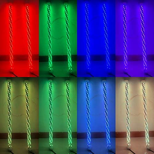 2FT Çok renkli W/Bayrak Spiral kırbaç ışıkları güvenlik bayrağı BLUETOOTH kontrol Hızlı Bağlı ATV UTV anten Polaris Sandtoys