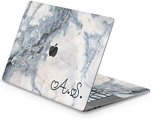 Mertak Vinil Cilt ile Uyumlu MacBook Hava 13 inç Mac Pro 16 15 14 12 2021 2020 2019 2018 2017 Mermer Özel Gri Monogram Dizüstü