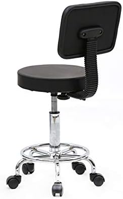 Coolıfe Yuvarlak Dışkı Sandalyeler Ayarlanabilir Salon Tabureleri Yuvarlak Şekil ile Geri Tekerlekler Yüksekliği Ayarlanabilir