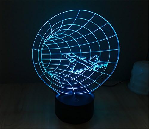 Uçak 3D Dokunmatik Optik ILLusion Gece Lambası Çarpıcı Görsel Üç Boyutlu Etkisi 7 Renk Değiştirme Masa Masa Deco Lamba Yatak