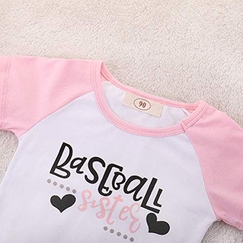 Toddler Bebek Kız Yaz Kıyafetler Beyzbol Kardeş Baskı T-Shirt Tops + Püskül Şort Iki Parçalı Giysi Set