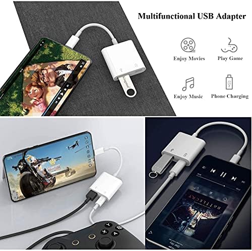Csk, Android Cihazlar için Şarj Portlu USB OTG Adaptör, 2'si 1 arada USB C Erkek-USB Dişi Hareket Halindeyken ve Android Cihazlarla