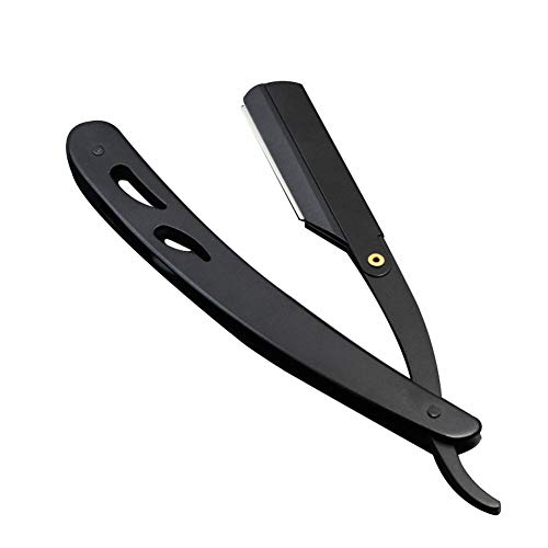 Erkekler Tıraş berber aletleri Saç Jilet ve Bıçaklar Antik Siyah Katlanır tıraş Bıçağı Paslanmaz Çelik düz jilet Tutucu (altın)