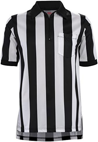 Adams Futbol Yetkilileri Hakem Kısa Kollu Gömlek 2-1/4 Şerit, Siyah / Beyaz, Küçük