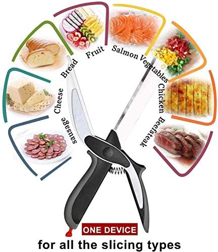 SKEMİX Mutfak Gıda Makası, Gıda Kesici Kıyıcı Kesme Tahtası ile Akıllı Paslanmaz Çelik Bıçak Mutfağınızda Gıda makası, Sebze