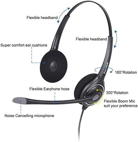 VoiceJoy USB Tak Kulaklık Çağrı Merkezi Gürültü Iptal Kulaklık ile Hızlı Kes,Ayarlanabilir Mic, sessiz Ses Kontrolü Dizüstü bilgisayarlarda