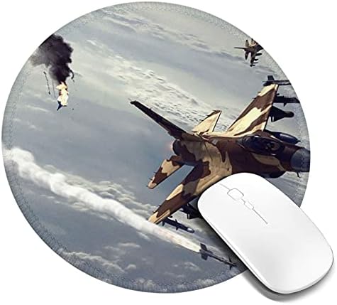 Uçak Yuvarlak Mouse Pad ile Kaymaz Kauçuk Taban, Bilgisayarlar için, Dizüstü, Oyun, Ofis ve Ev, Yuvarlak Mouse Pad 7.9x7. 9 in
