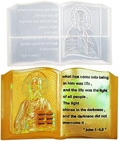 SOFEA Kitap Kalıpları, İncil Silikon Kalıp / İsa Kalıp için Silikon Döküm Duvar Asılı Kabartma Kitap Malzemeleri