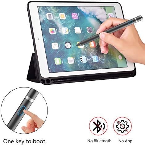 Dokunmatik Ekranlar için Stylus Kalem Dijital Kalem İnce Nokta Aktif Kalem, iPhone iPad ve Diğer Tabletlerle Uyumlu (Siyah)