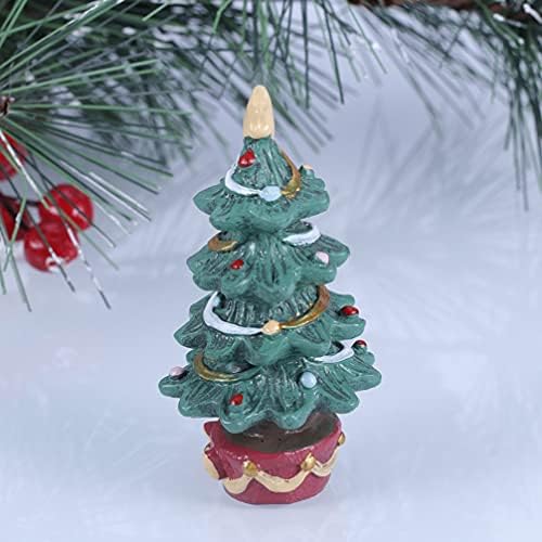 Hemoton 2 Adet Noel Minyatür Figürler Noel Ağacı Minyatür Noel Mikro Peyzaj Dekorasyon, Noel Minyatür Süs Reçine Peri Bahçe Minyatür