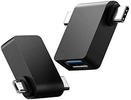 OTG Kablo Adaptörü 2 in 1 mikro USB Tip C USB 3.0 Adaptörü OTG Dönüştürücü Samsung Galaxy S10 S9 Cep Telefonu Adaptörü, Siyah