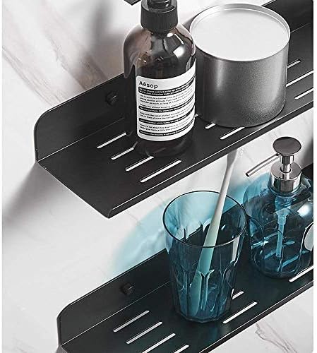 Duvar Montaj Siyah Banyo Raf Yüzer Raflar Alüminyum Duş Caddy Banyo Raf Şampuan Aksesuarları Depolama Raf Banyo Mutfak Yatak